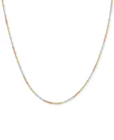 18" Tri-Color Singapore Chain Necklace (2-5/8mm) in 14k Gold, White Gold & Rose Gold