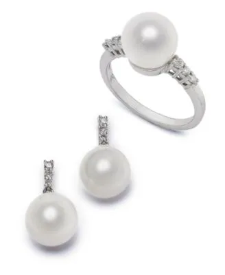Cultured Freshwater Pearl Diamond Accent Jewelry Collection In 14k White Gold