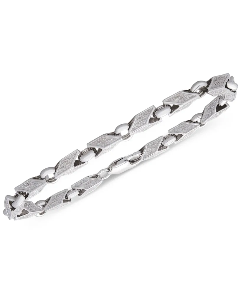 Men's Polished Link Bracelet in Sterling Silver