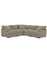 Closeout! Rhyder 5-Pc. Fabric Sectional Sofa with Armless Chair, Created for Macy's