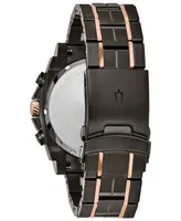 Bulova Men's Precisionist Champlain Diamond-Accent Gray & Rose Gold-Tone Stainless Steel Bracelet Watch 46.5mm