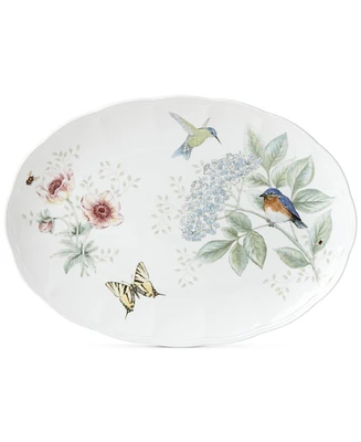Lenox Butterfly Meadow Flutter Bluebird 16" Oval Platter