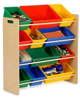 Honey Can Do Kids Toy Room Organizer with Totes, 12 Bins