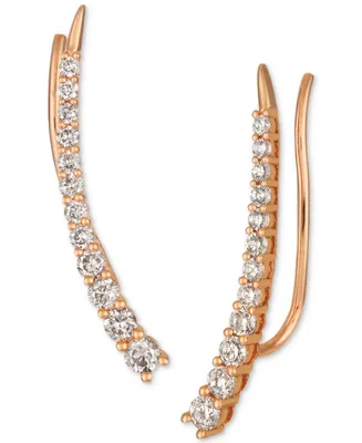 Le Vian Strawberry & Nude Diamond Climber Earrings (5/8 ct. t.w.) in 14k Rose Gold (Also Available in Yellow Gold)