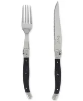 French Home 8-Pc. Faux Onyx Steak Knife & Fork Set