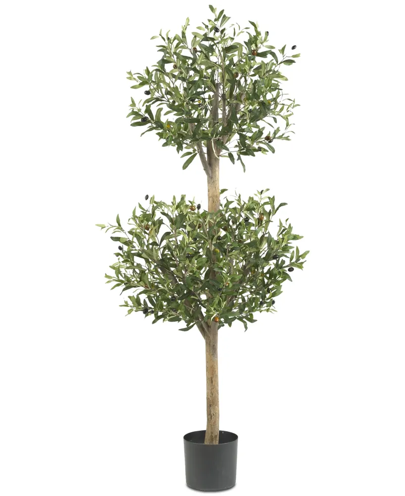 Nearly Natural 4.5' Olive Double Topiary Tree