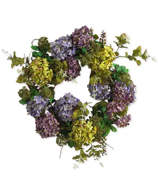 Nearly Natural 24" Hydrangea Wreath