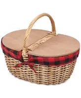 Picnic Time Country Red & Black Buffalo Plaid Picnic Basket