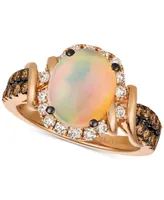 Le Vian Chocolate & Nude Neopolitan Opal (7/8 ct. t.w.) & Diamond (5/8 ct. t.w.) Ring in 14k Rose Gold