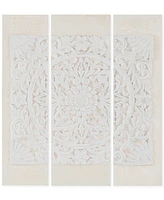 Madison Park Mandala White 3-Pc. 3D Embellished Canvas Wall Art Set