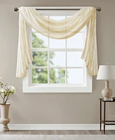 Madison Park Irina Diamond Sheer Embroidered Window Scarf Drapes