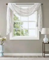 Madison Park Irina Diamond Sheer Embroidered Window Scarf Drapes