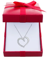 Diamond Heart Pendant Necklace (1/2 ct. t.w.) in Sterling Silver, 16 inches + 2 inch extender