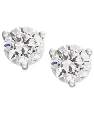 Certified Near Colorless Diamond Stud Earrings In 18k White Or Yellow Gold 1 4 1 1 4 Ct. T.W.