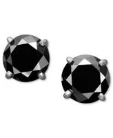 Black Diamond Stud Earrings 1 To 2 Ct. T.W. In 14k White Gold