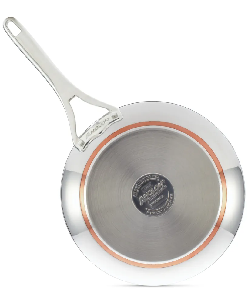 Anolon Nouvelle Copper Stainless Steel 12" French Skillet & Lid