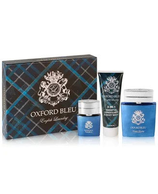 English Laundry Men's 3-Pc. Oxford Bleu Gift Set