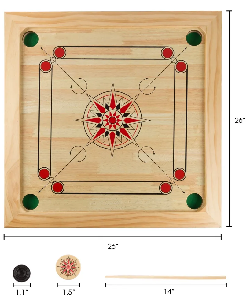 25-Pc. Carrom Board Game Set