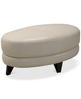 Myia Tufted Leather Oval Ottoman, Created for Macy's