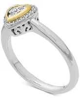 Diamond Heart Ring 14k Gold over Sterling Silver (1/10 ct. t.w.)