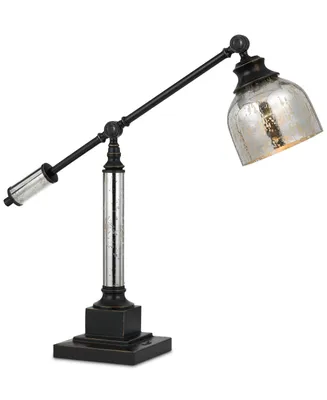 Cal Lighting Metal Desk Lamp with Glass Shade