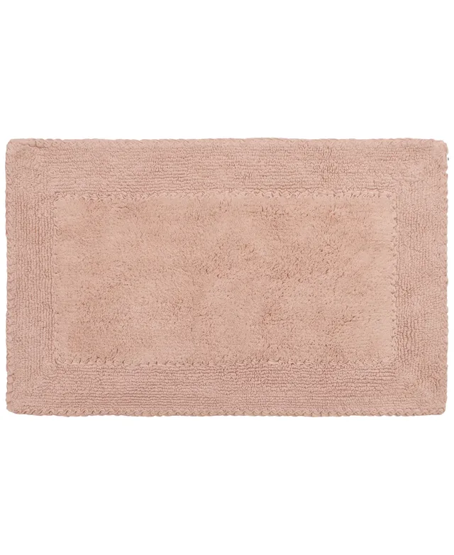 Laura Ashley Crochet Cotton Bath Rug Blush