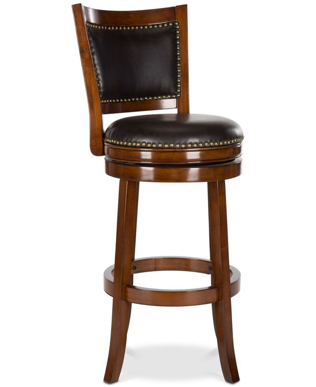 Idaline Walnut Swivel Bar Stool