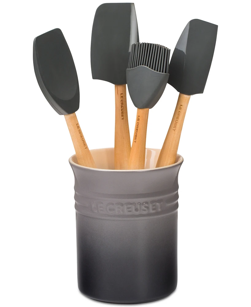Le Creuset 5 Piece Utensil Set with Stoneware Crock