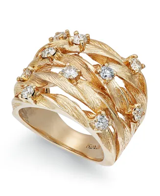 D'Oro by Effy Diamond Woven Ring (1 ct. t.w.) 14k Yellow Gold (Also available White Gold)