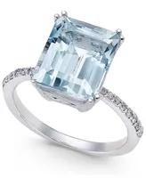 Effy Aquarius Aquamarine (3-3/4 ct. t.w.) and Diamond (1/6 Ring 14k White Gold