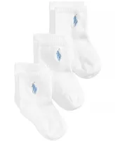 Ralph Lauren Baby Boys Embroidered Logo Crew Socks, Pack of 3