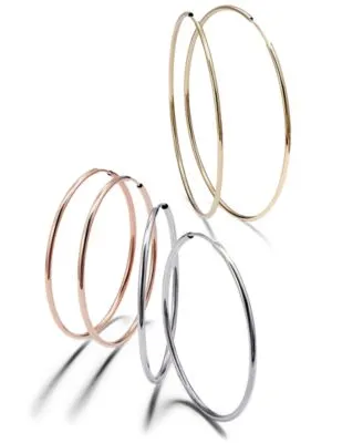 Endless Hoop Earring Collection In 14k Gold White Gold Rose Gold