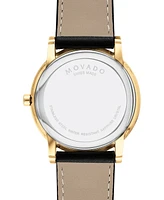 Movado Men's Swiss Museum Classic Black Leather Strap Watch 40mm