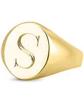 Sarah Chloe Initial Signet Ring 14K Gold-Plated Sterling Silver