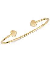 Sarah Chloe Polished Heart Cuff Bangle Bracelet