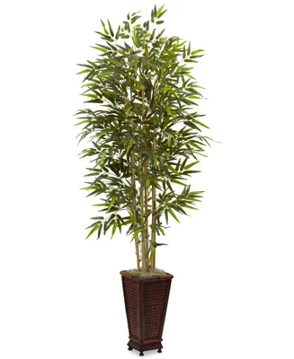 Nearly Natural 6' Bamboo Artificial Tree in Decorative Planter