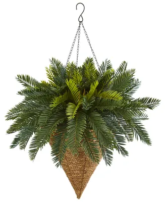 Nearly Natural Cycas Artificial Plant Hanging Basket