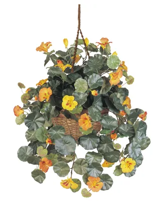Nearly Natural Nasturtium Artificial Plant Hanging Basket