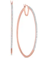 Diamond Hoop Earrings (1/2 ct. t.w.) in 14k Rose Gold-Plated Sterling Silver