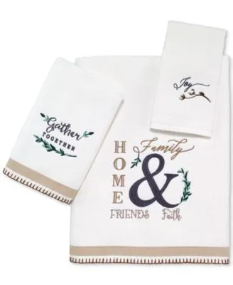 Avanti Modern Farmhouse Embroidered Cotton Bath Towels