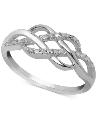 Diamond Open Weave Ring (1/10 ct. t.w.) Sterling Silver