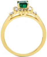 Emerald (3/4 ct. t.w.) & Diamond (1/3 ct. t.w.) Ring in 14k Gold