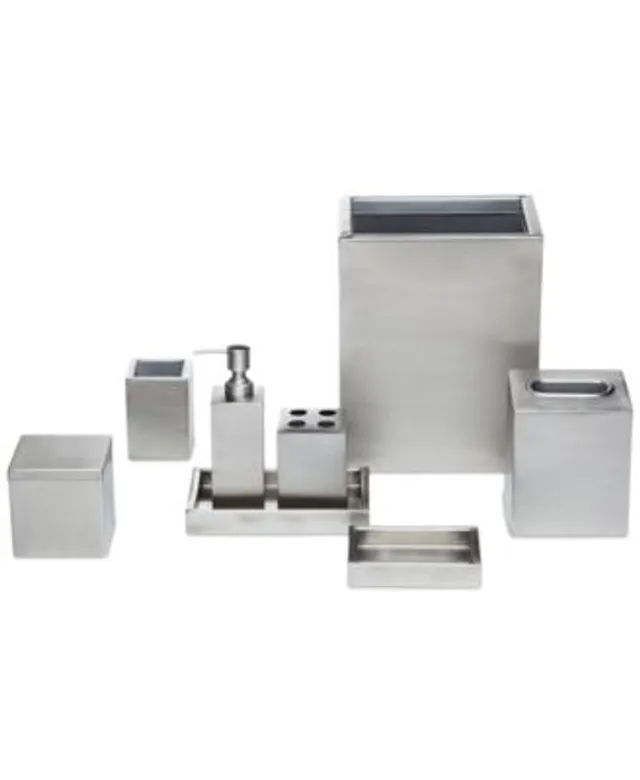 Roselli Trading Company Modern shiny Silver Stainless Steel Bath Accessory  Set in the Bathroom Accessories department at