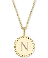 Initial Medallion Pendant Necklace in 14k Gold-Plated Sterling Silver, 18"