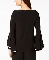 Msk Rhinestone-Trim Bell-Sleeve Top