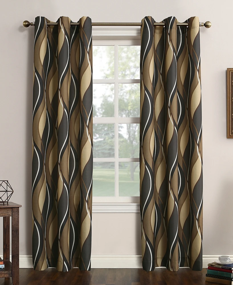 Intersect Ogee Print Semi-Sheer Grommet Curtain Panel