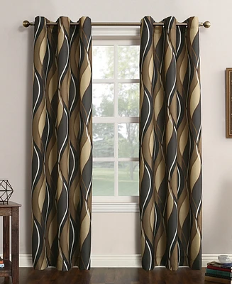 Intersect Ogee Print Semi-Sheer Grommet Curtain Panel