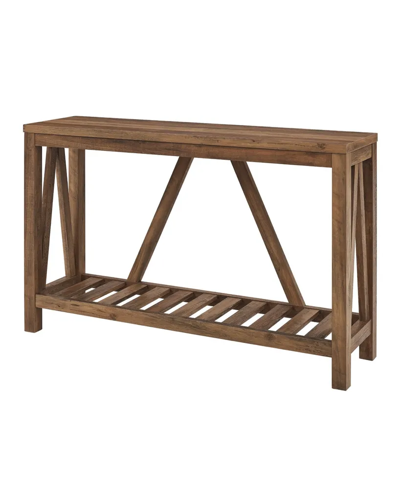52" A-Frame Rustic Entry Console Table - Rustic Oak