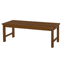 Walker Edison Acacia Wood Patio Dining Bench