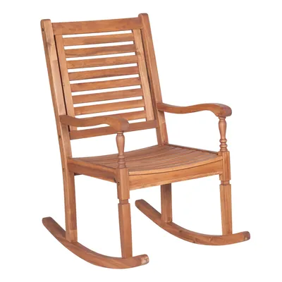 Walker Edison Solid Acacia Wood Outdoor Patio Rocking Chair